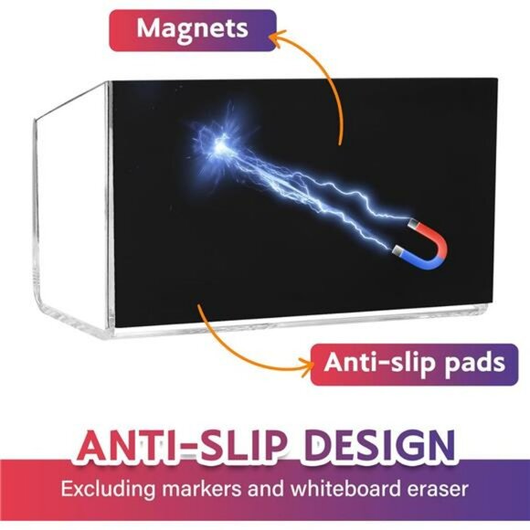 Clear Magnetic Dry Erase Marker Holder Acrylic Whiteboard Pen Organizer Office - Picture 3 of 8